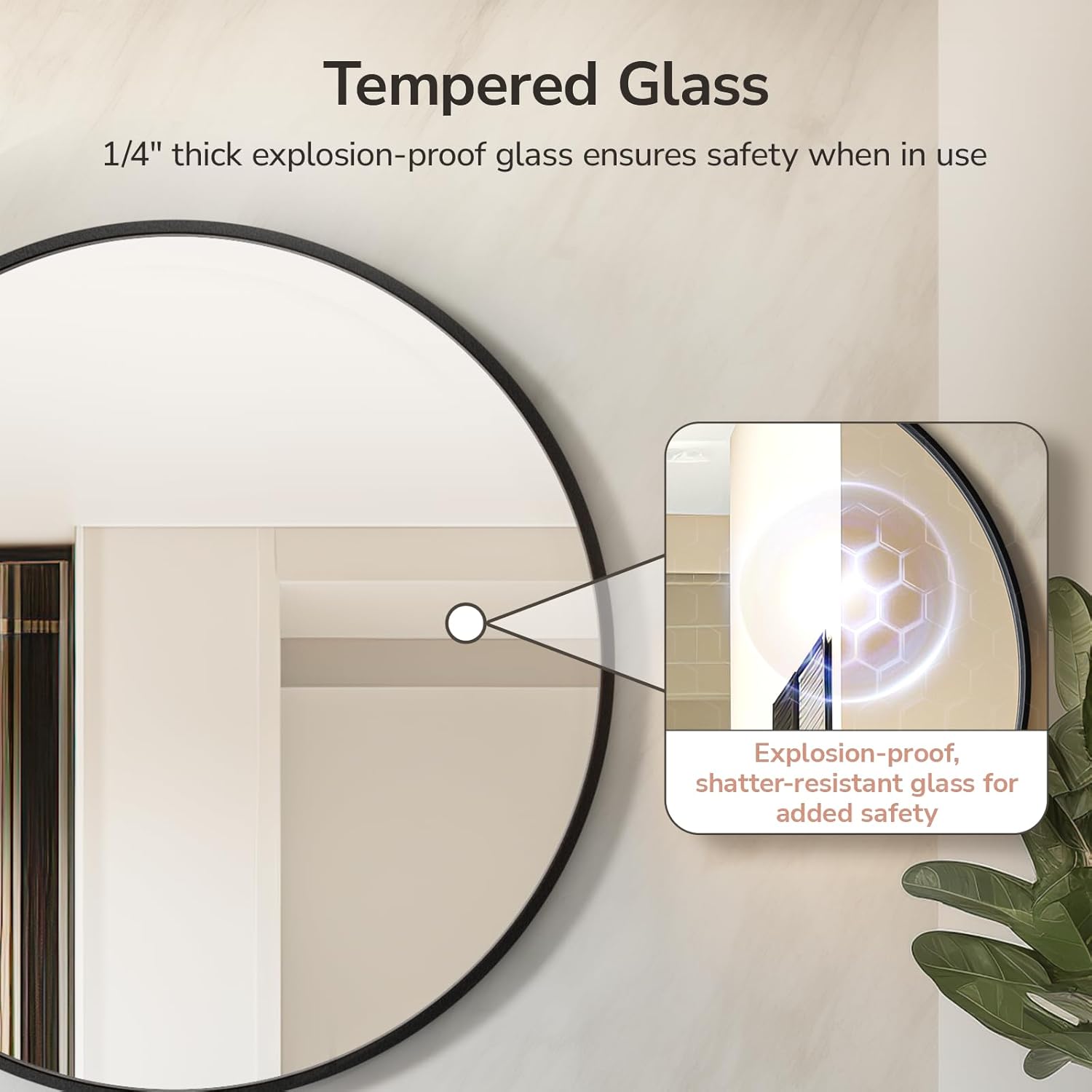 USHOWER 2- Pack Bathroom Mirrors for Over Sink, 24 Inch Circle Mirror with Metal Frame, Black Wall Mirror Modern Decoration for Vanity, Entryway, Living Room, Hallway and Bedroom