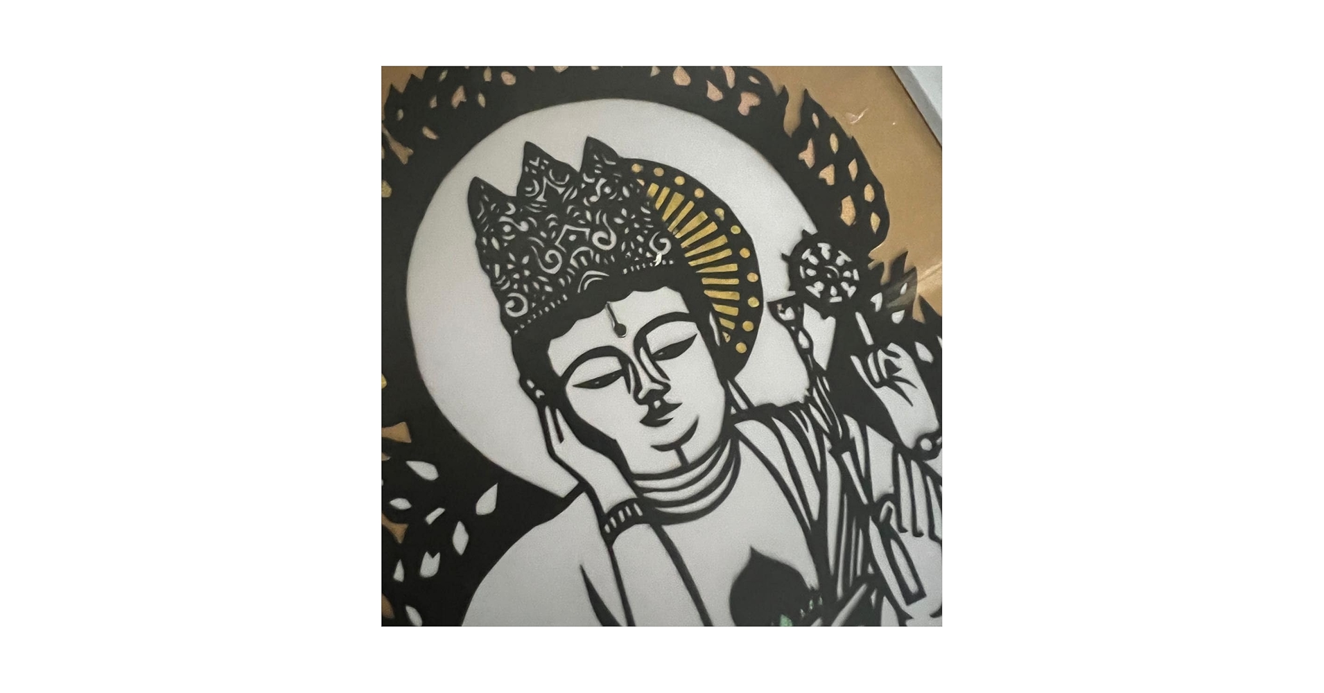 Amazon.co.jp: ハンドメイド 切り絵アート 切り絵 観音様 仏様