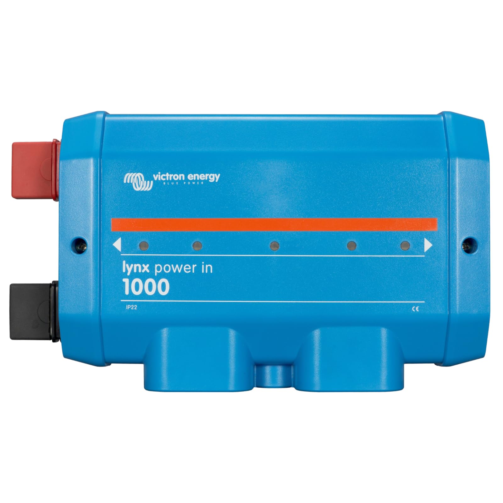 Victron Energy Lynx Power in Battery Connector - Modular M8 DC Bus Bar with 4 Connections for Batteries, Loads, or Chargers - Supports Cables up to