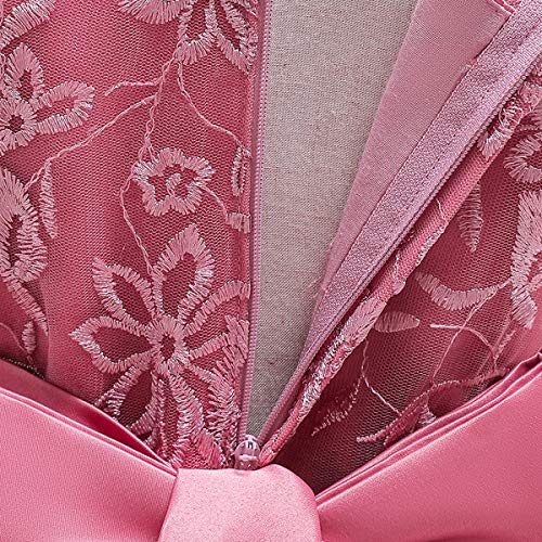 HIHCBF Flower Girl's Embroidery Tulle Lace Maxi Wedding Dress Long Sleeve Princess Birthday Pageant Party Dance Evening Gown4