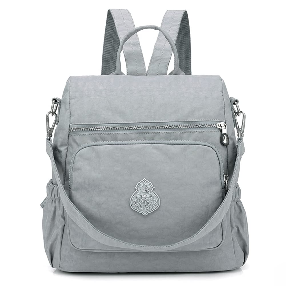 Estwell Women's Grey Backpack Rucksack Handbag Anti-Theft Waterproof Nylon School Bag Travel Casual Daypack Fashion Shoulder Bag,