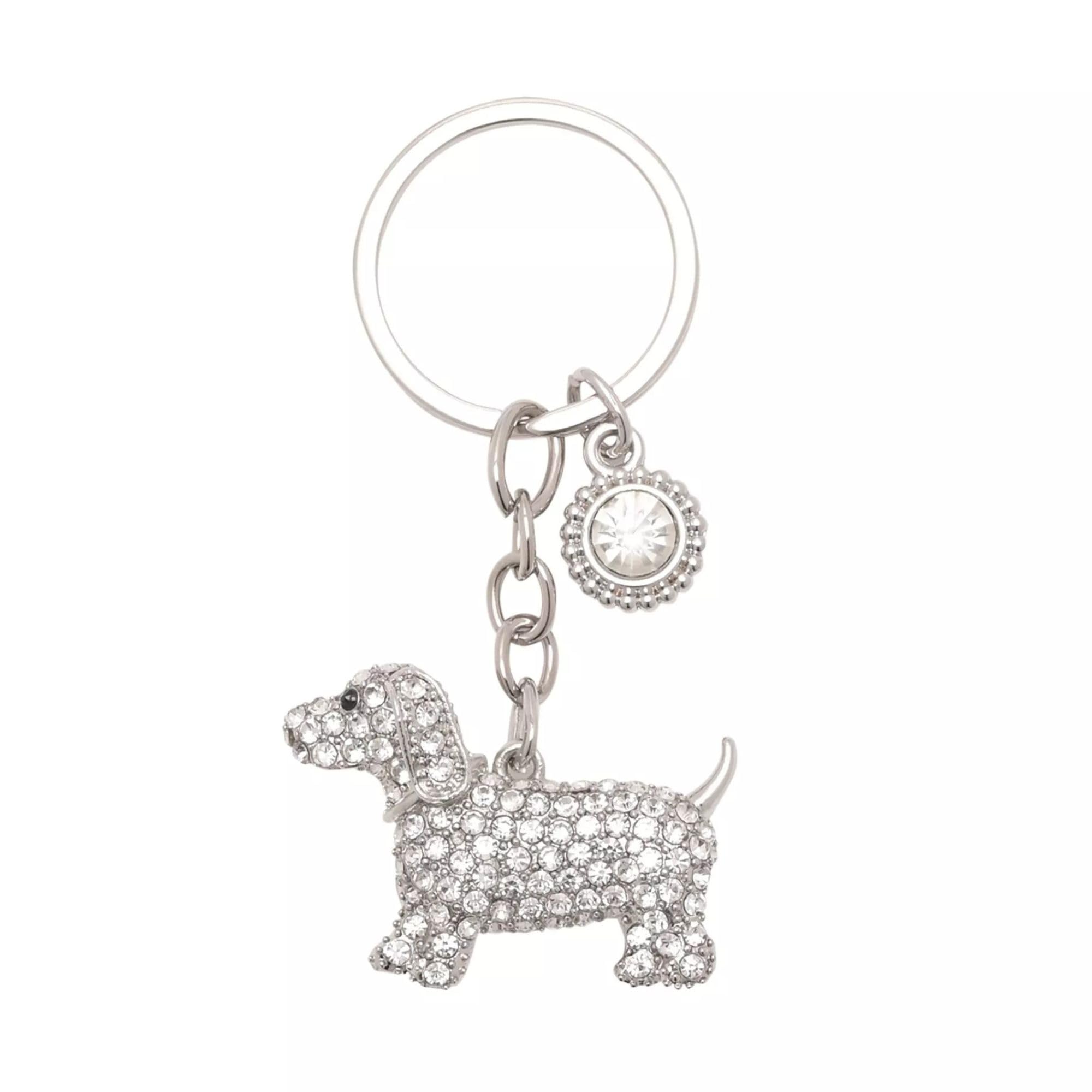 Widdop & Co. Dog Crystal Keyring - Silver Charm Sentimental Keepsake Gift for Her, Daughter, Granddaughter or Friend