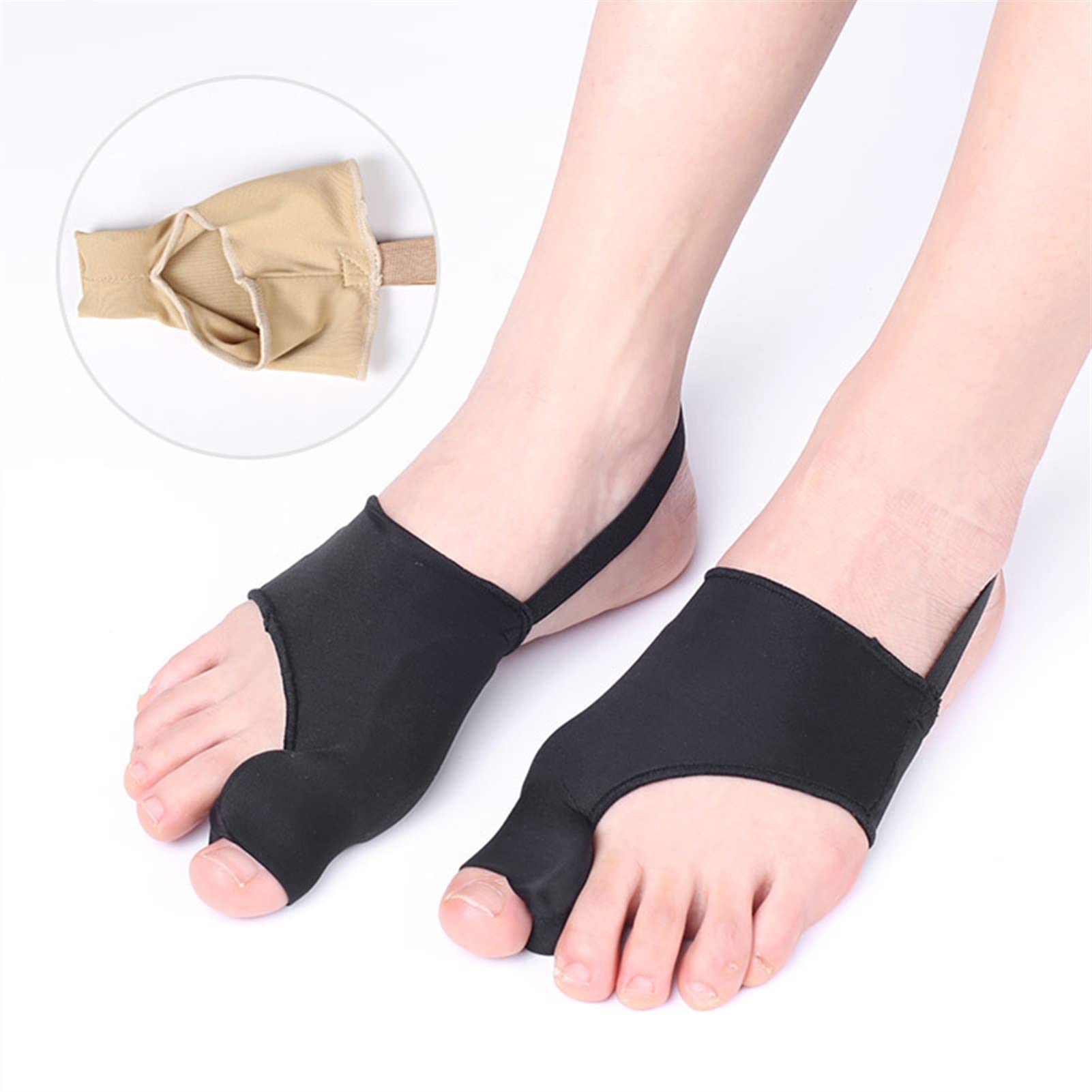 Raddrizzatore per Dita del Pollice Separatore per Alluce valgo Correttore Pad Stretch Alluce valgo Protezione per Dita dei Piedi Ortopedico per Donne e Uomini (Champagne S)