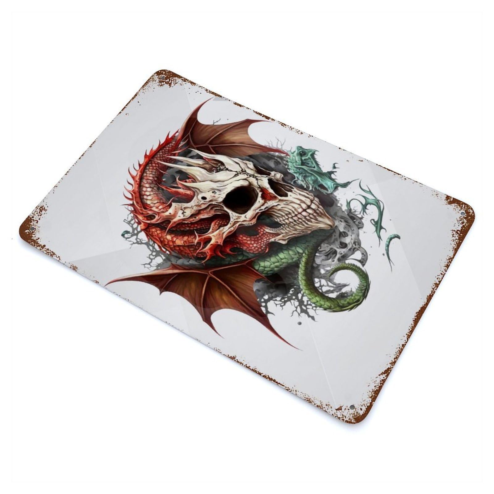 Curse Of The Dragon Rusty Metal Tin Sign 11.8"x7.9", Ideal for Farmhouse, Kitchen And Entryway Decor
