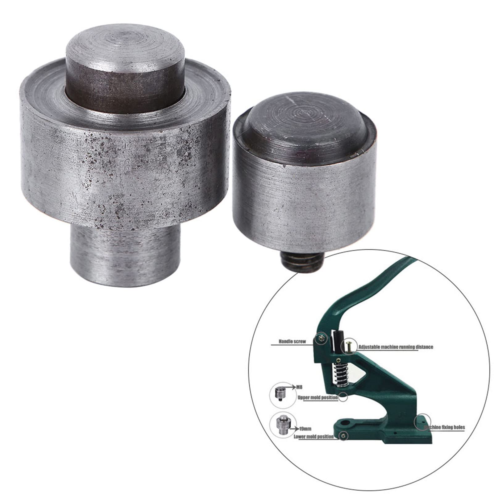 Máquina de Prensa Manual, Perforadora de Ojales, Molde de Troquel, Herramienta de Instalación Manual para Equipaje, Cinturones, Zapatos (20mm)
