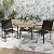 Greesum 3 Pieces Patio Furniture Set Outdoor Conversation Textilene Fabric Chairs for Lawn, Garden, Balcony, Poolside with A Glass Coffee Table, Black