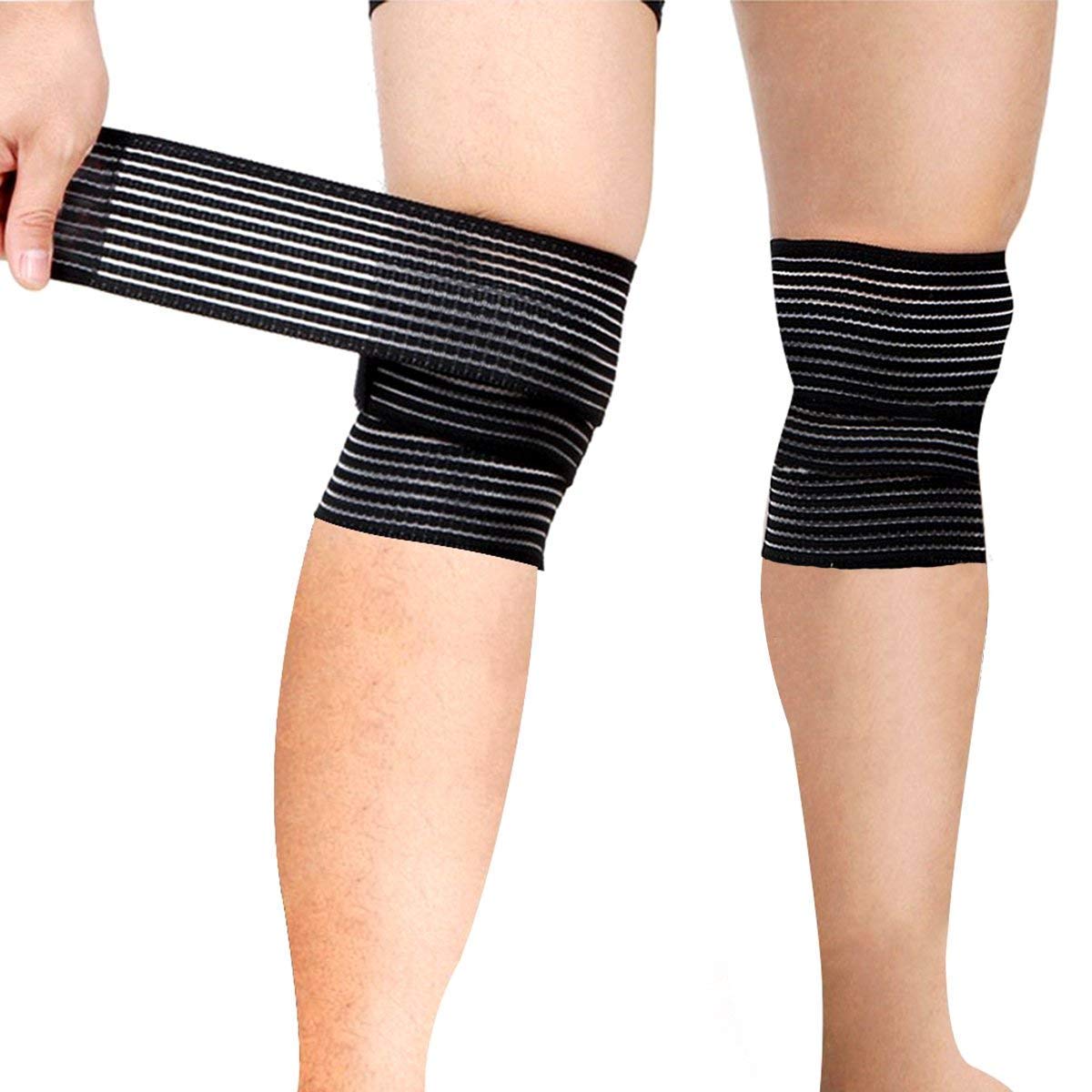serveuttam Leosportz Sports Knee Wraps (Pair) For Weight Lifting, Gym Workout, Cross Training Wods,Fitness & Powerlifting -Knee Cap For Squats - Compression & Elastic Support,Free Size (B07V29QN5C) Amazon Price History, Amazon Price Tracker