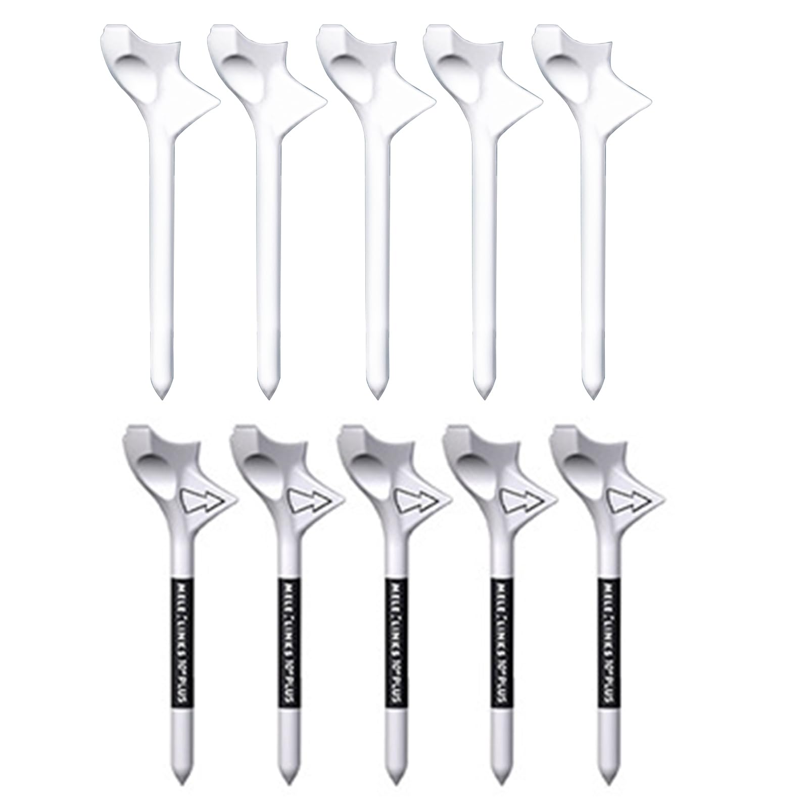 GrebestGolf Tees,Fligh-Path Golf Tees New,Plastic Golf Tee with 10° Design for Picked Up 10 Yards,Low Friction & Side Spin,3 1/4 Unbreakable Long Golf Tees for Golfing Practice 10 pcs