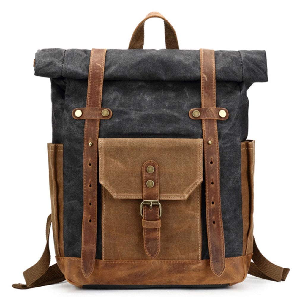 Rucksäcke Business-Rucksack, Reiserucksack, Dickes wasserdichtes Canvas, große Kapazität, Schulter-Reiserucksack für Männer und Frauen, Retro-Outdoor-Studententasche, Co