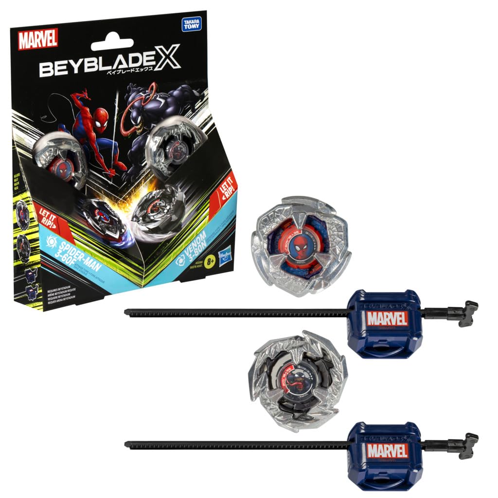 Beyblade X, Marvel Collaboration Multipack, Set Spider-Man 3-60F vs. Venom 3-80N