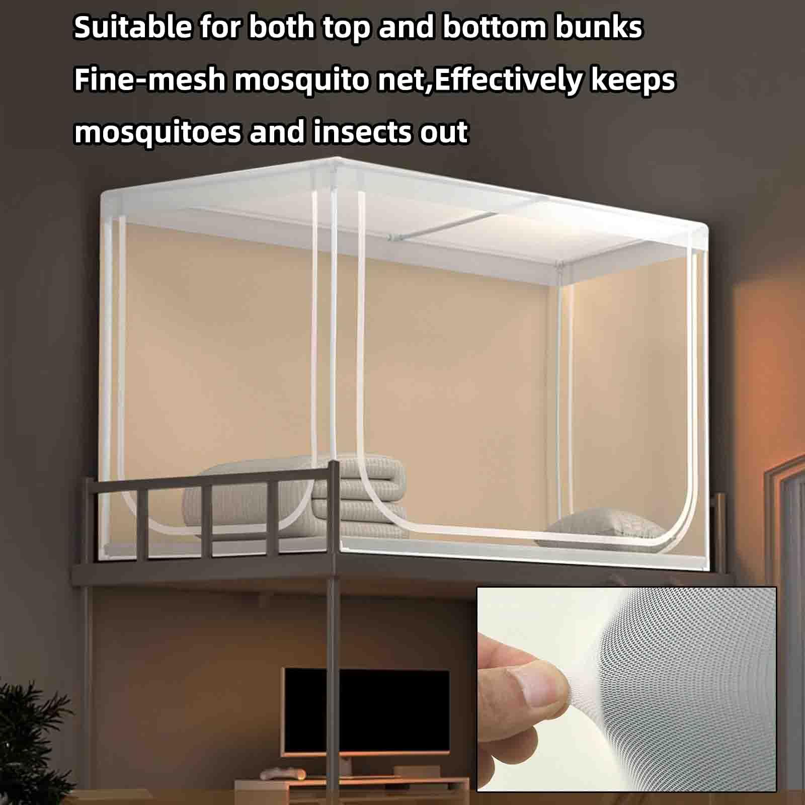 JUSHZ Bettvorhänge Moskitonetz Reise Reisebett Mückennetz Bett Mosquito Net (Gray,80x180x110cm)
