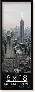 wallsthatspeak 6x18 Picture Frame – Black Smooth Finish, Modern Galler...