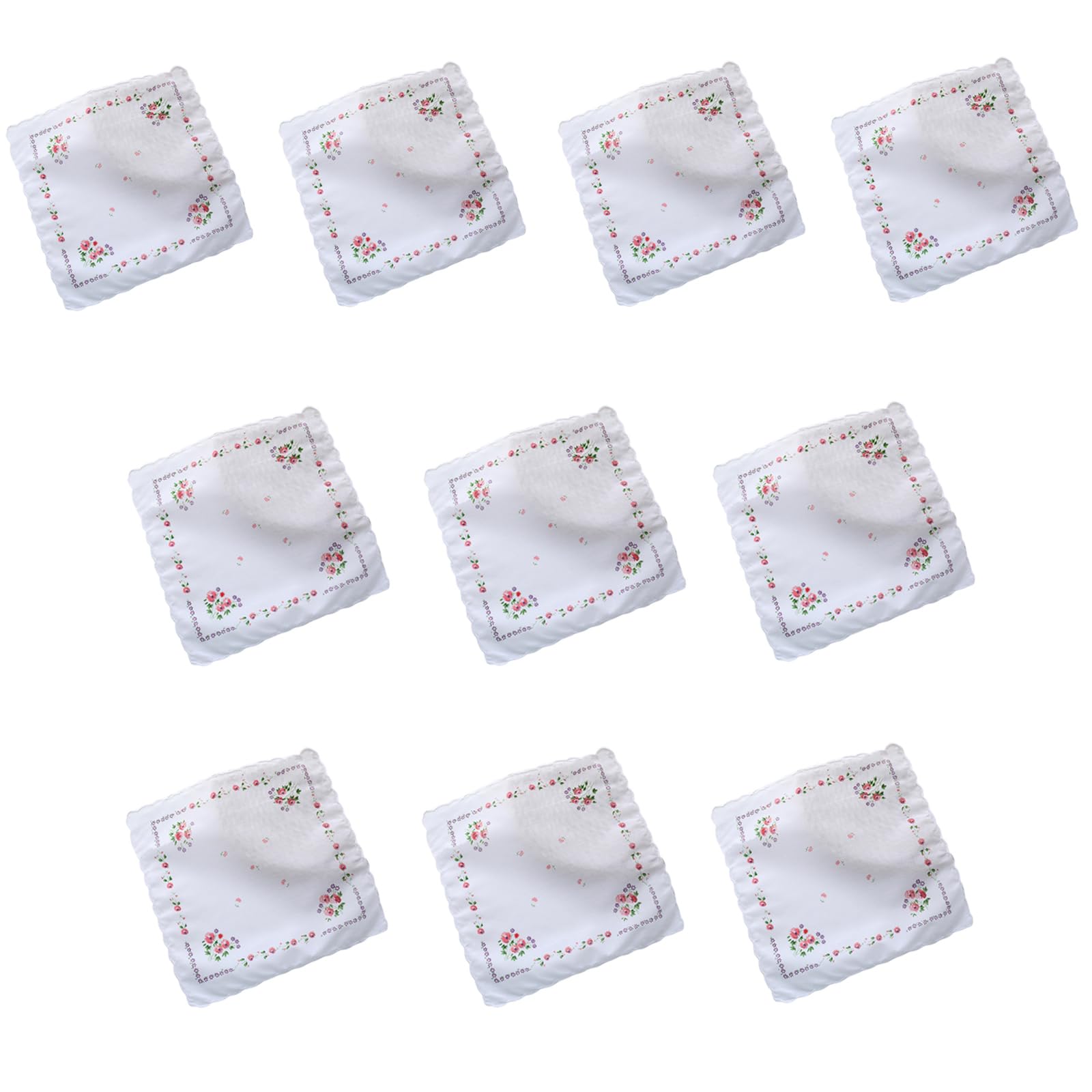 Elnwnnkc Women's L 10Pcs Hankies Embroidered Cloth Fragmented Flower Hanky Florals Cloth Handkerchief Sweat Bandana Flower Hanky