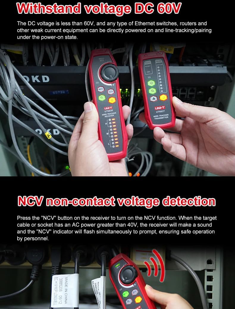 UNI-T Uni-trend Cable and network tester UT683KIT Lan Tester Network Wire Tracer Cable Tracker RJ45 RJ11 Telephone Line Finder Repairing Networking Tool(UT683KIT)
