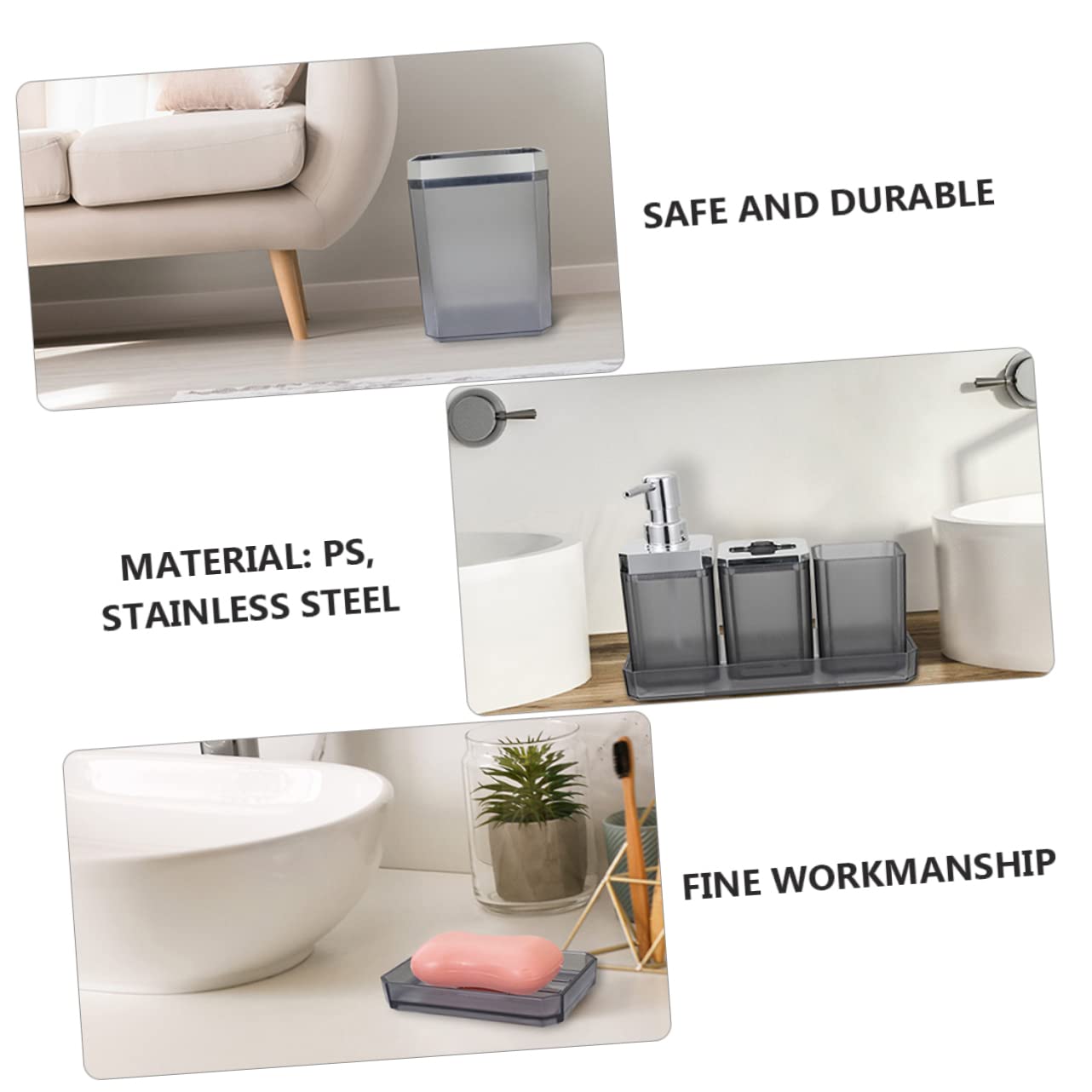Alipis Juego de Accesorios para Baño de Acero Inoxidable, Organizador Multifuncional Elegante para Cepillos de Dientes y Dispensador de Loción, Adecuado para Hotel