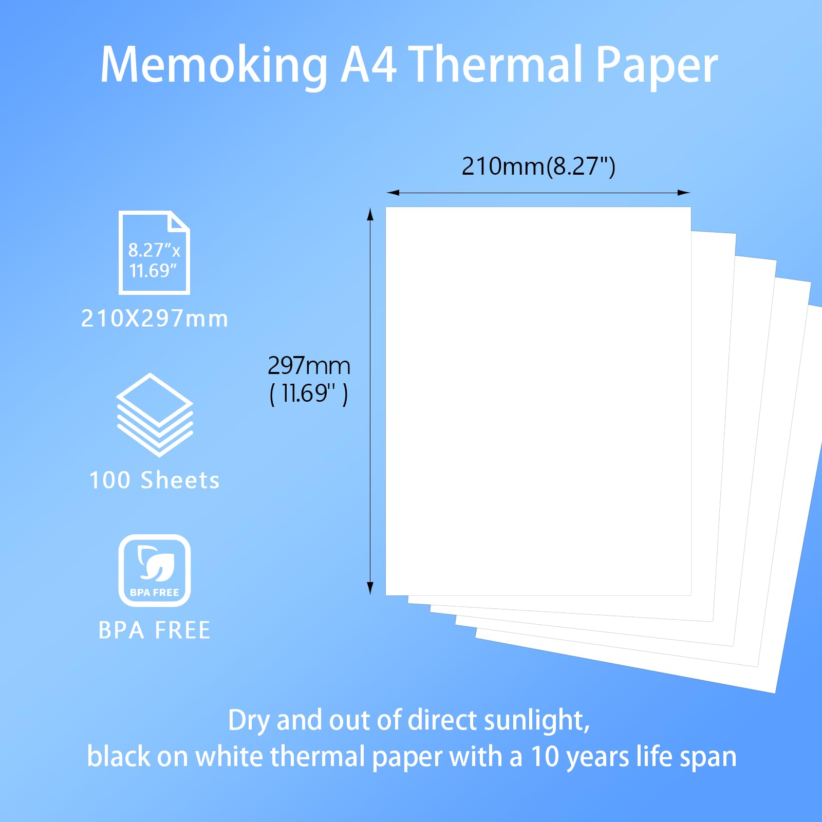 Opvouwbaar thermisch papier, A4-formaat, sneldrogend thermisch papier