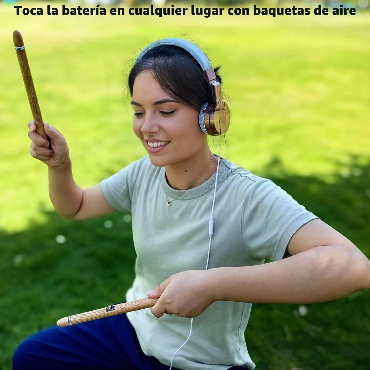 Baquetas eléctricas de 4ª generación, tambor de aire virtual con baquetas, pedales, Bluetooth y 8 sonidos, batería electrónica para adultos, niños, regalo