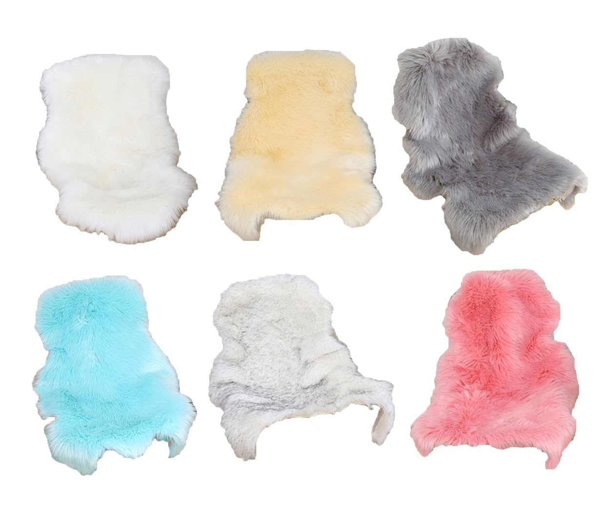 Schaffell Kunstfell Sitzkissen Fell 50 x 70 cm Lammfell Klein Kaninchenfell Faux Schaffell Teppich Wolle Bettvorleger Sofa Matte Lammfellimitat Teppich Lammfell Felle für Sofa Wohnzimmer(1#)
