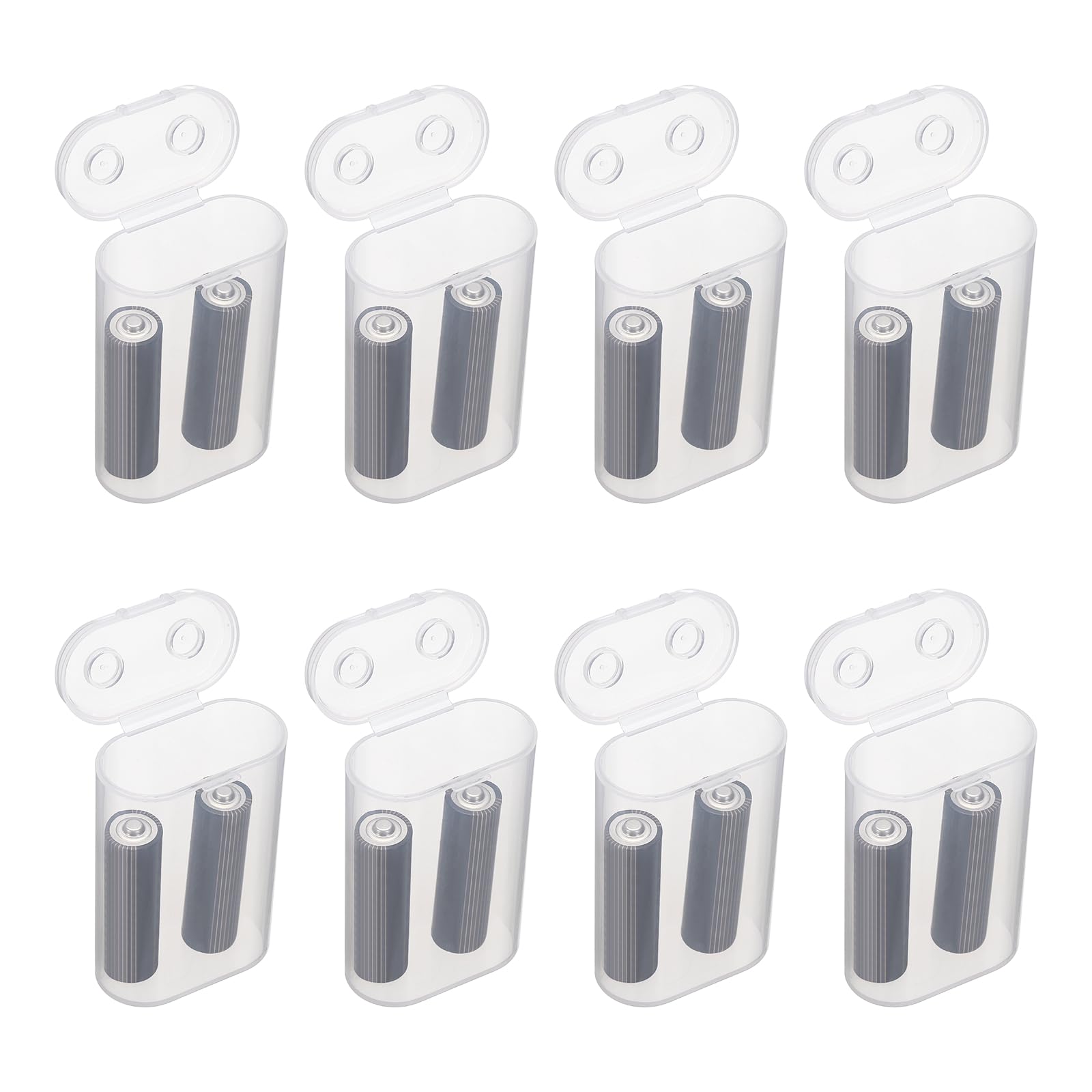 QUARKZMAN Organizzatore Porta Batterie 2 X 21700 Plastica Trasparente Confezione da 8
