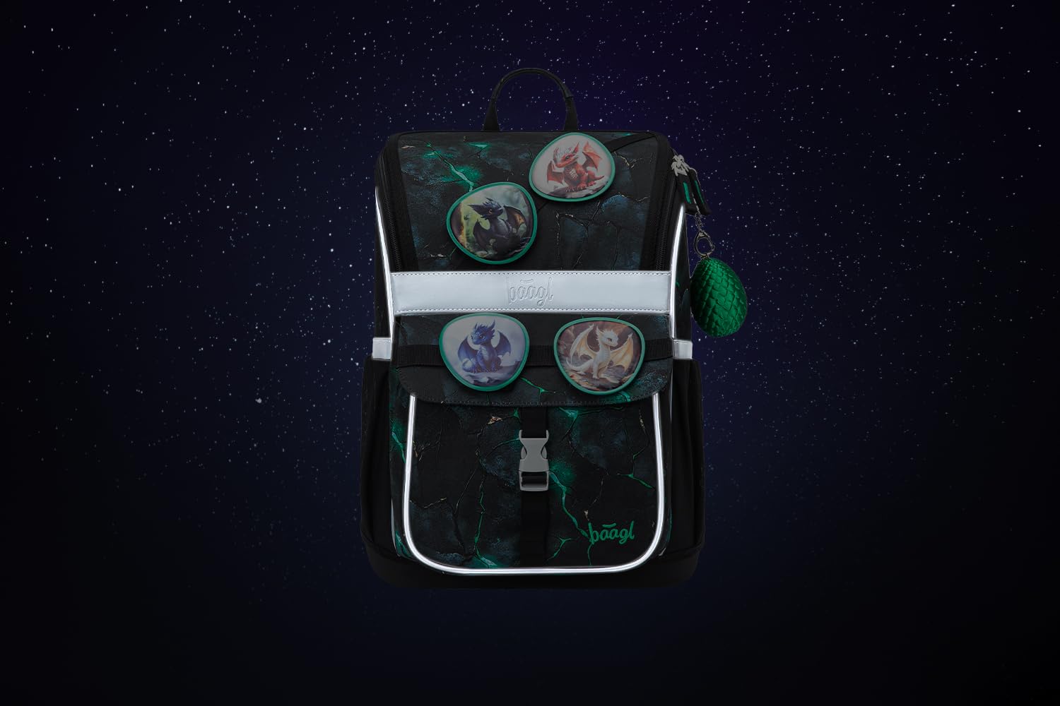 Baagl Schulranzen Jungen Mädchen für 1. Klasse - Ergonomische Schultasche für Kinder - Schulrucksack mit Brustgurt - Grundschule Ranzen Tornister
