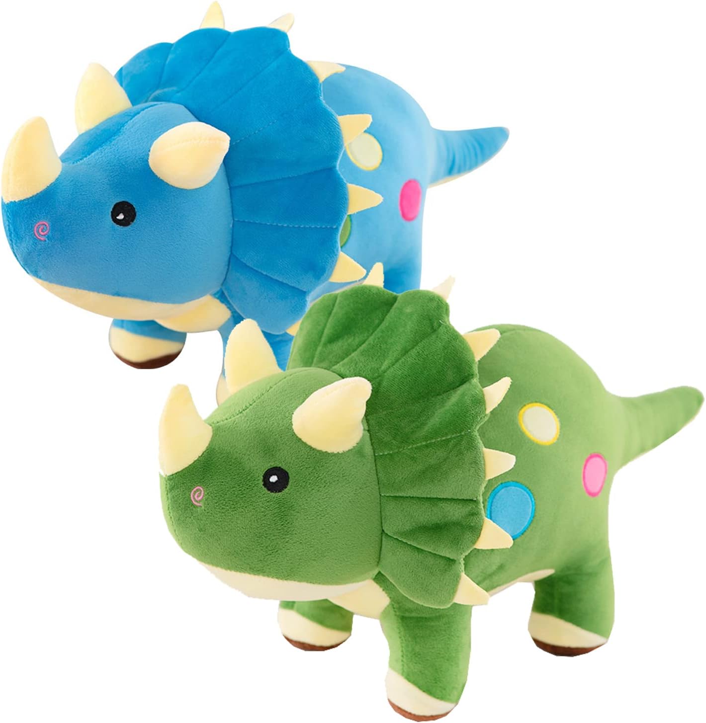 Liuer 2PCS Dinosaurio Peluche Juguete Peluche de Dinosaurio Simulación Grande Dinosaurio Peluche de Peluche Muñeca Suave y Lindo Animal de Peluche de Tiranosaurio Regalo para Niños y Adult(Verde+Azul)