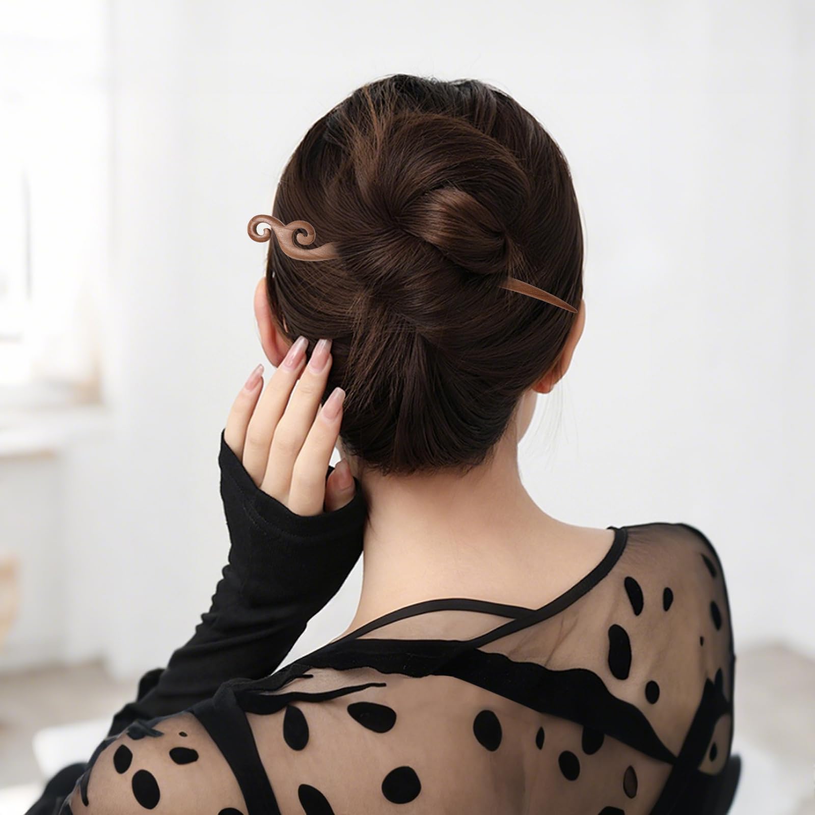 8 Wooden Hair Sticks Chopstick Pin Bun Maker Hair Accessories Amazon.com : Ngdhkd 8 Pieces Wooden Hair Sticks Chinese  main image 3