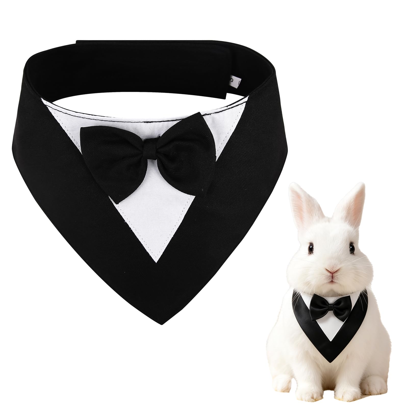 Pet Tuxedo Bandana with Bow Tie for Small Dogs Black Formal