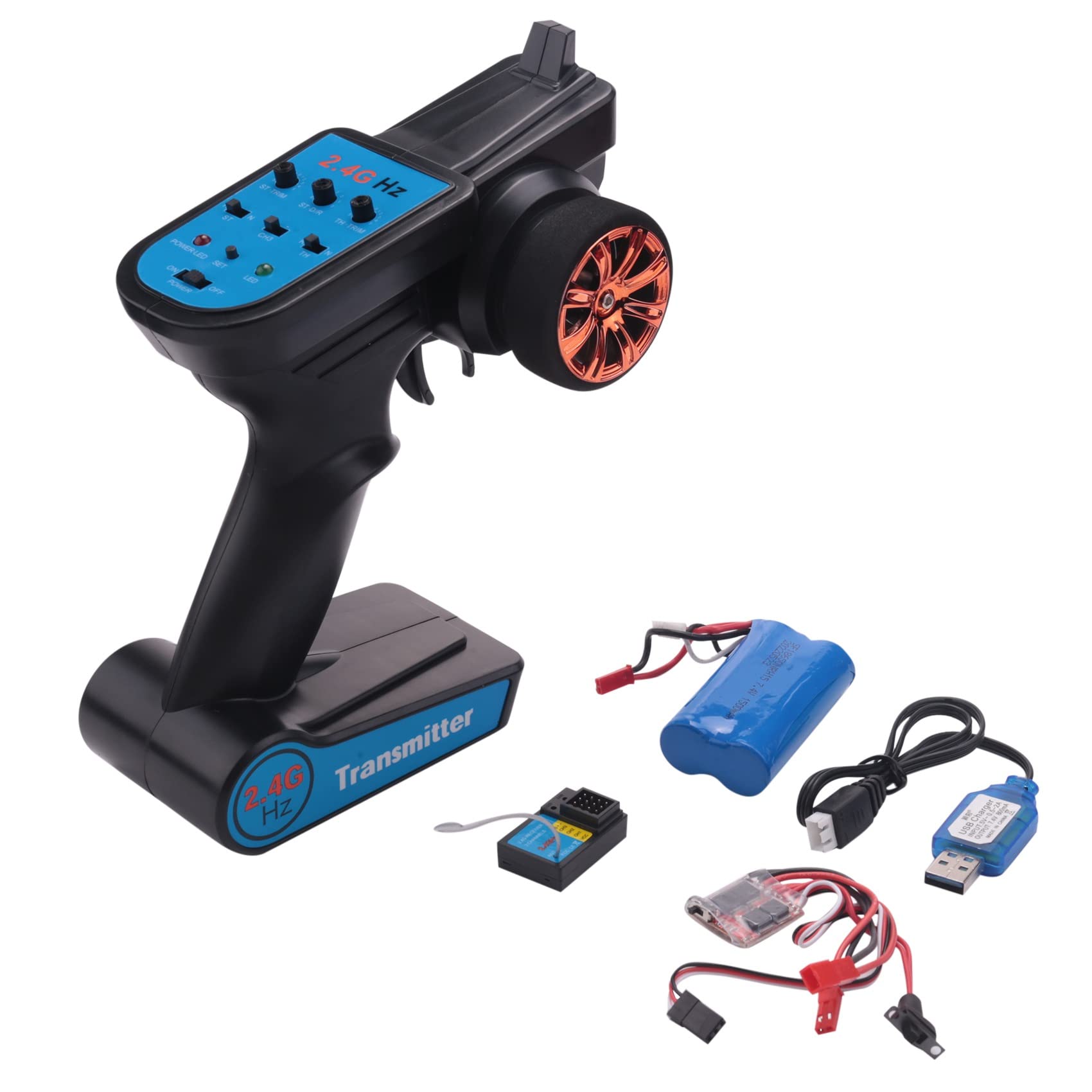 2.4G CH3 Kit di Telecomando trasmettitore ESC Ricevitore Batteria Set per WPL C14 C24 MN D90 MN99S Telecomandato Auto Parti di Aggiornamento