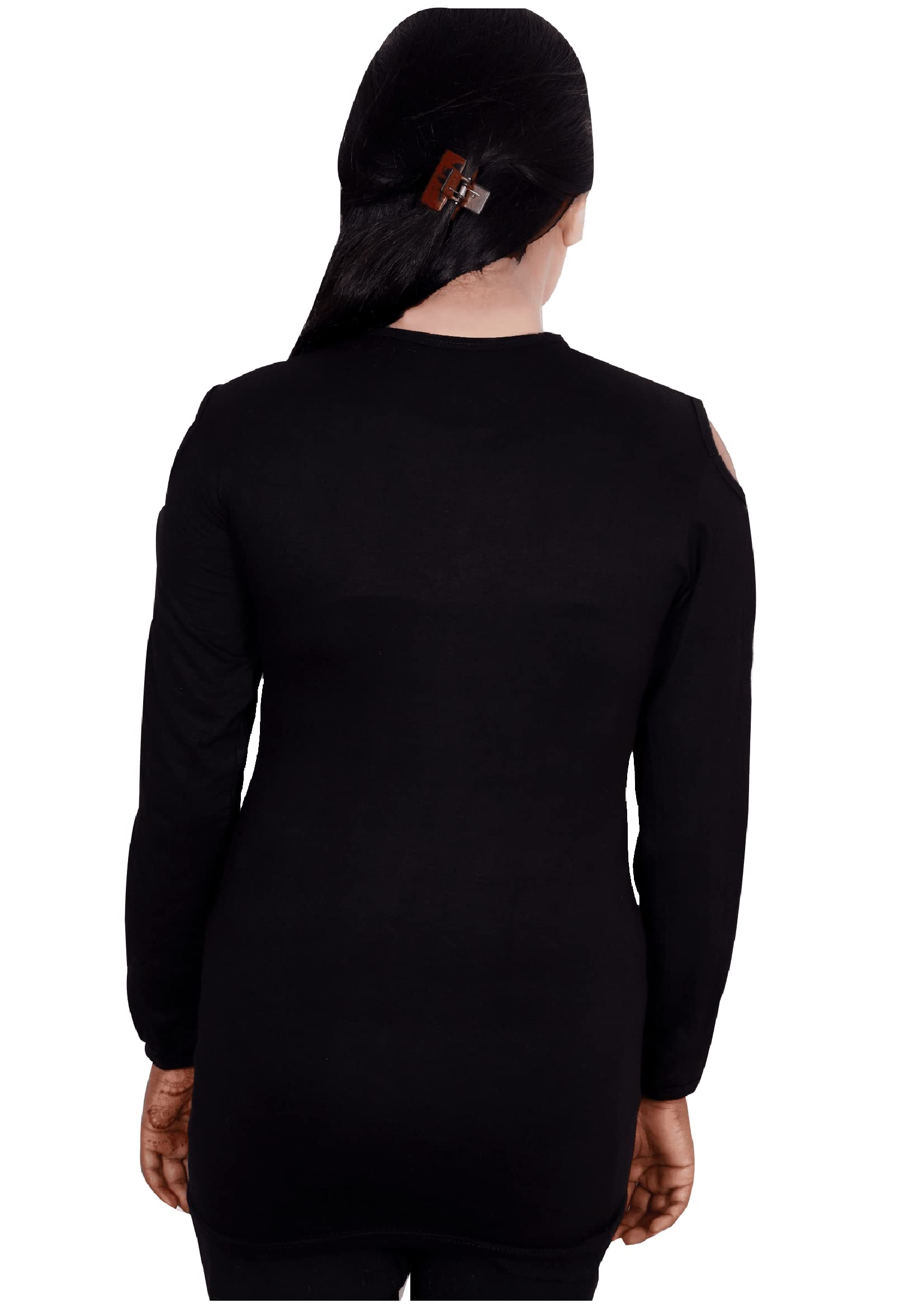 GenericSP Fashion Girl Shoulder Cut Round Neck TOP