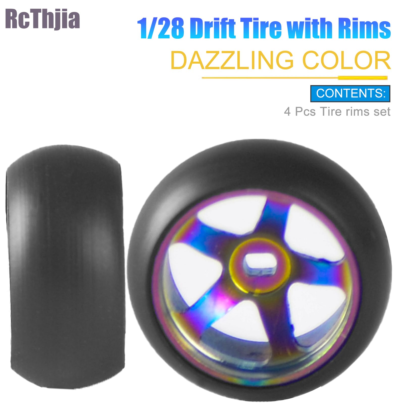 RcThjia 4Pcs Rim Wheel Drift Tire for 1/28 Wltoys K969 K989 P929 284131 Drift Rally Kyosho Mini Series(Z/Q/D) - Image 3