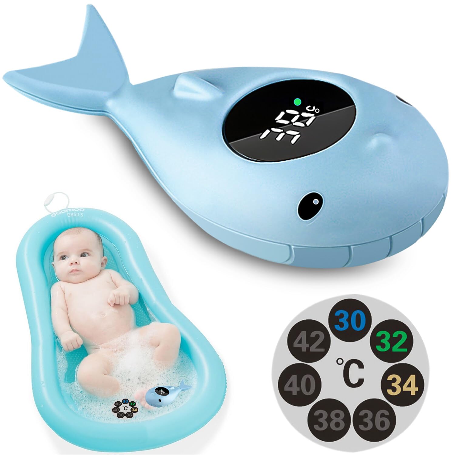 Termometro Bagno Bambini Digitale - Impermeabile IPX7, Senza BPA - Con LED Touch - Foto 7