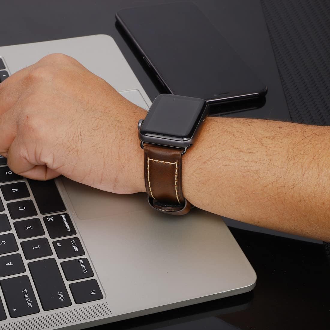 Compatible for Apple Watch ultra Band 42mm 44mm45mm49mm Men,Top Grain Leather Band Replacement Strap iWatch Series 10/9/8/7/ 6/5/ 4/3/ 2/1,SE,ultra2 - Image 6