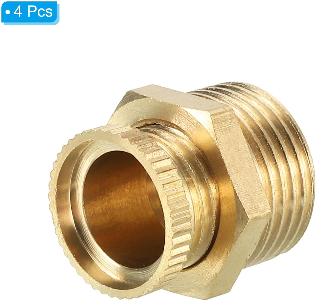 PATIKIL Air Compressor Tank Drain Valve, 4 Pack G 3/8" Brass Air Compressor Drain Valve Replacement Part