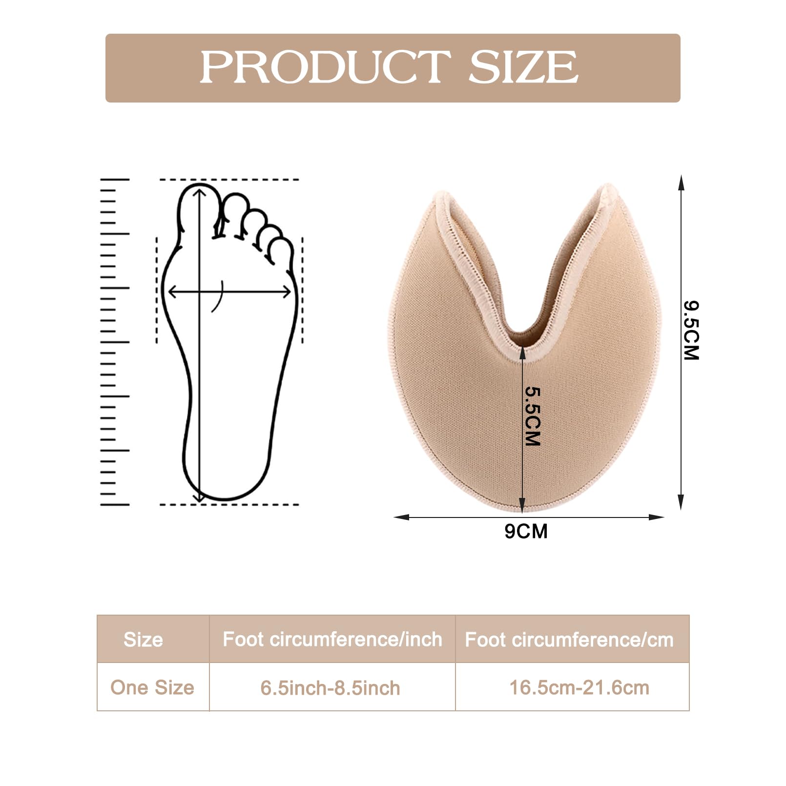 2 Paia Proteggi Dita Piedi,Cuscinetti per Dita dei Piedi per Scarpe da Punta,Copri Punta in Tessuto per Scarpe,Cuscinetti Morbidi per Donne e Ragazze