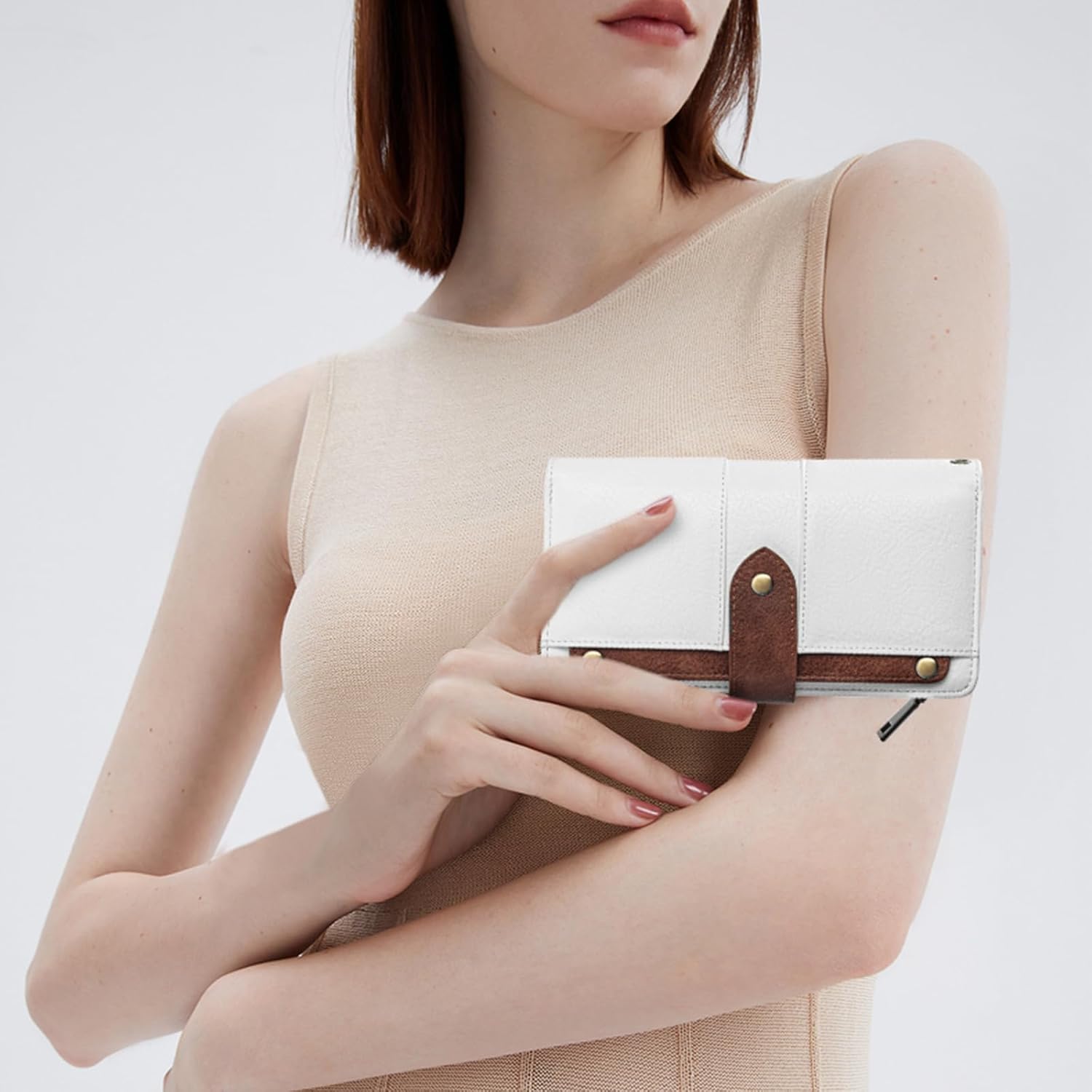 FALAN MULE Womens Leather Wallet Large Capacity Bifold RFID Blocking Card Holder with Zipper Coin Pocket - Image 6