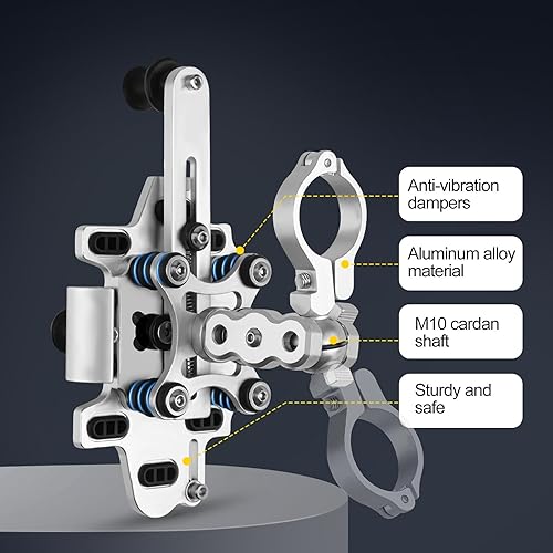 Miniatura 2 de Soporte de aleación de aluminio para teléfono de motocicleta amortiguador de vibración dual brazo de ajuste de metal Accesorios para manillar de