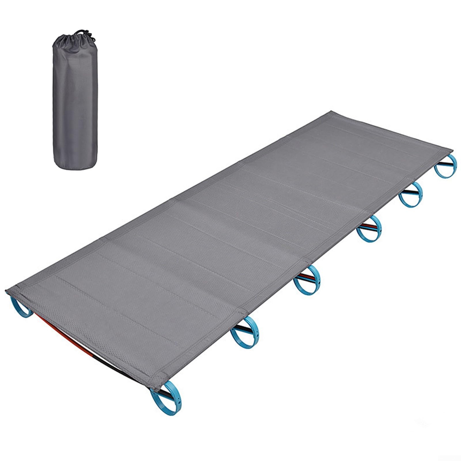 Cuna de camping portátil Cama de dormir plegable al aire libre Cama de viaje con marco de aluminio ligero con bolsa de almacenamiento Capacidad de carga 150 kg para senderismo Pesca (verde)