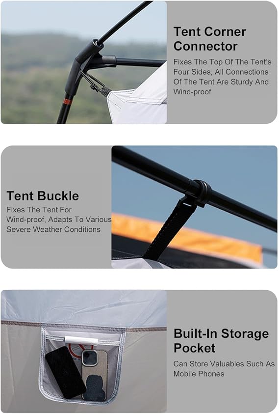 Family Camping Tent Spacious Two-Room Layout Quick Setup for 8-12 People Picnics and Family Gatherings
