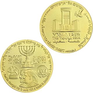 The Temple Coin Donald Trump Gold Plated Souvenir Coin King Cyrus Jewish Temple Jerusalem Israel Non-Currency Commemorative Coin