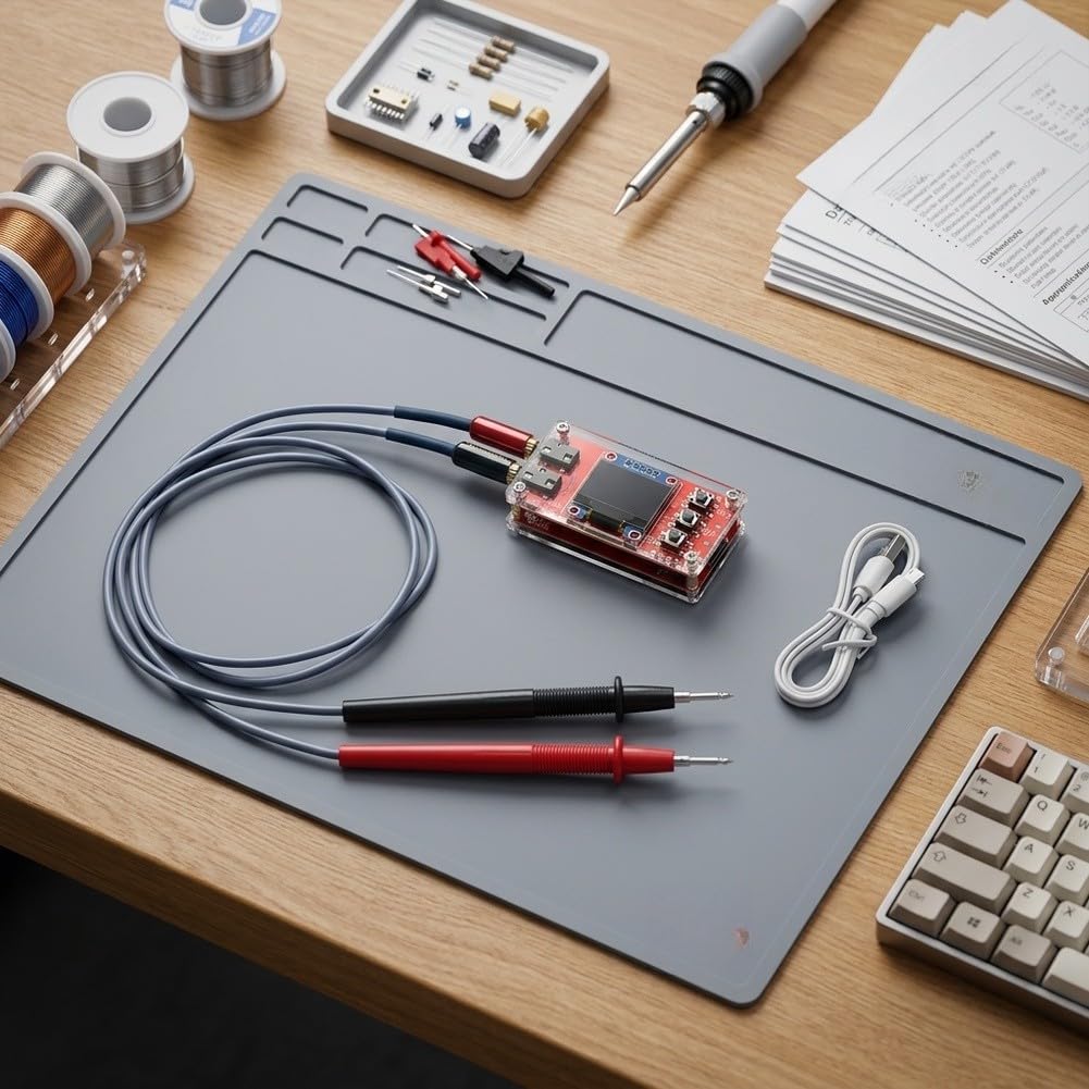 LCR Messgerät Bridge-Kit, hochpräziser Auto-Test mit LCD-Display-Halter, USB-Datenausgang für R C L Messung, Elektronik DIY Training