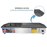 Chapa Elétrica Sevefort Grill com Abafador e Prensa Manual, 70x30cm, Termostato até 300°, 110V/220V (220v) — imagem 6