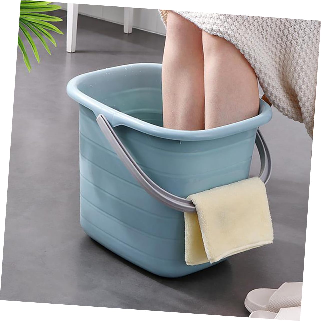 Secchio in Plastica Rettangolare Manico, Grande per Casa | Sabbia e Piante da Giardino, Adatto a Hotel e Famiglie, Presa Agevole per Trasporto Manuale