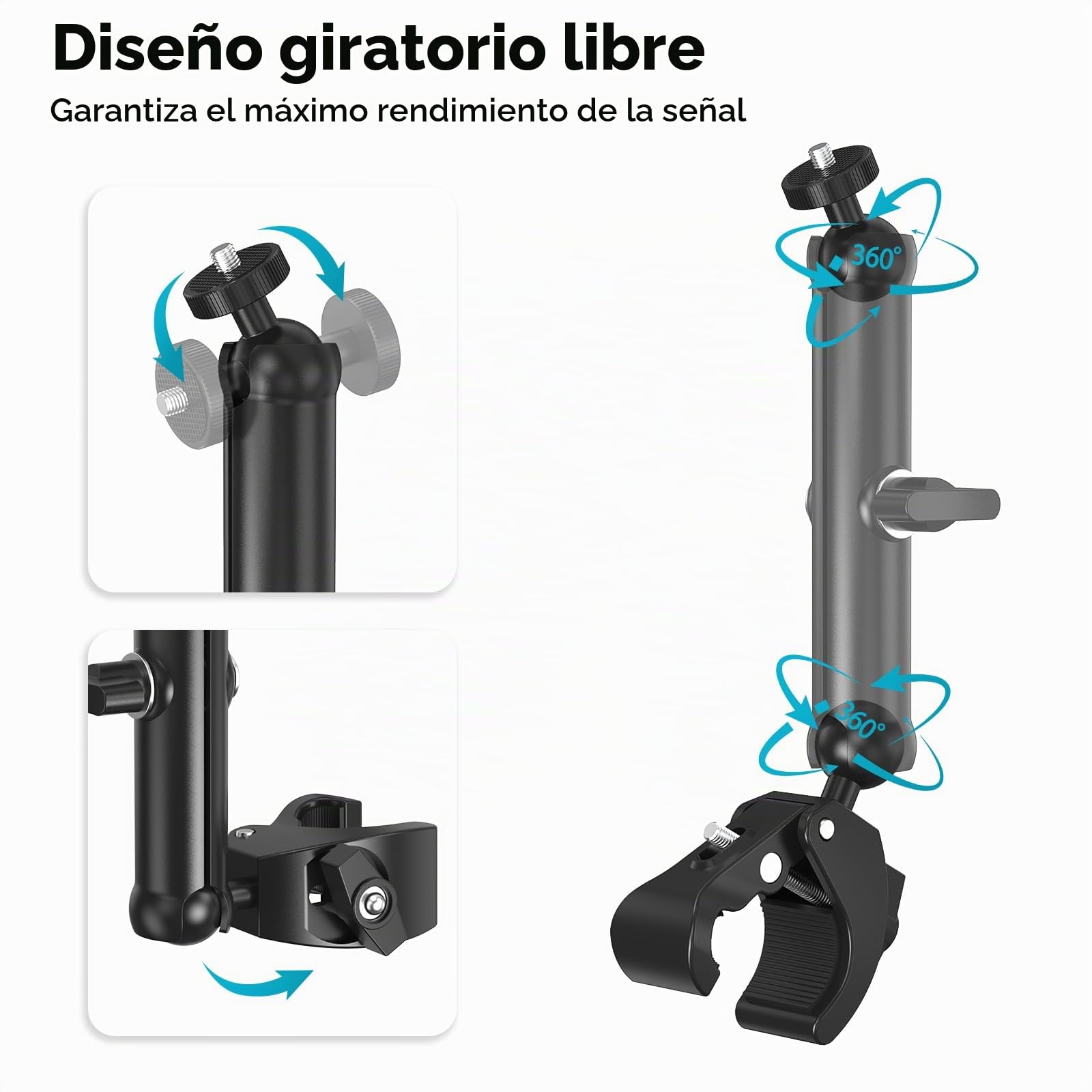 XLTTYWL Pole Mount Kit Starlink Mini 2025, adaptador de trípode de aluminio 1/10.2 cm-20 y 3/20.3 cm-16, abrazadera ajustable para StarLink Mini Dishy RV, cámper