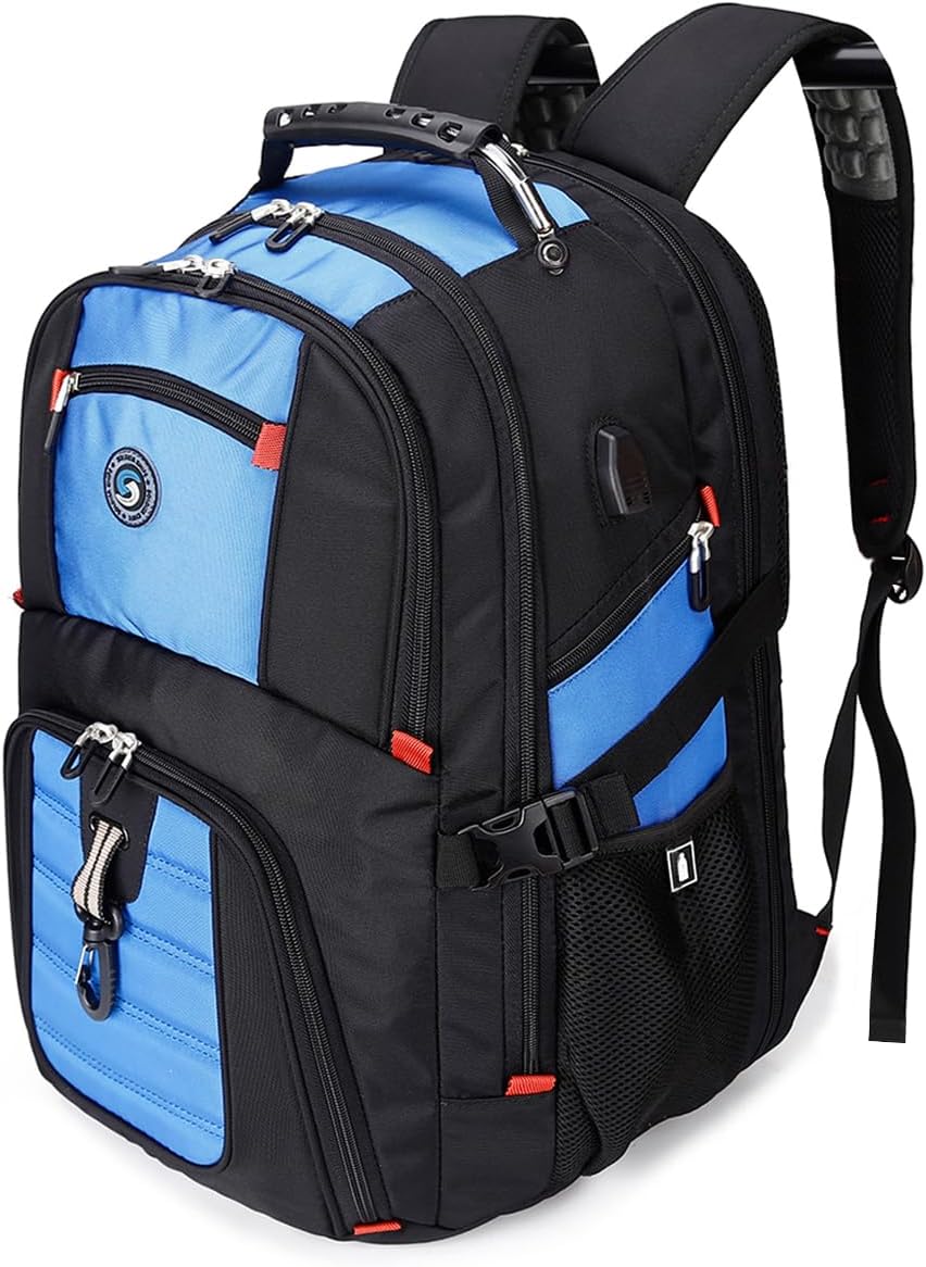 Extra Large 50L Travel Laptop Backpack with USB Charging Port Fit 17 Inch Laptops for Men Women