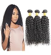 Huarisi Curly Hair 3 Bundles Extensions Brazilian Virgin Human Hair Kinkys Curly Weave 100g/Pc Si...