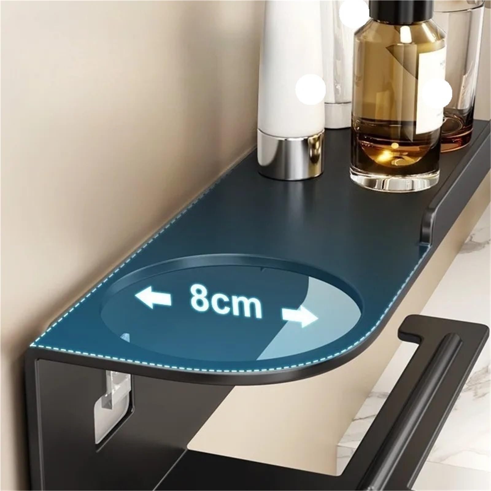 Portarotolo WC adesivo con mensola Porta carta igienica a parete | Con dispenser for rotoli e ripiano portaoggetti: organizer salvaspazio for il bagno di casa(Grey-B)
