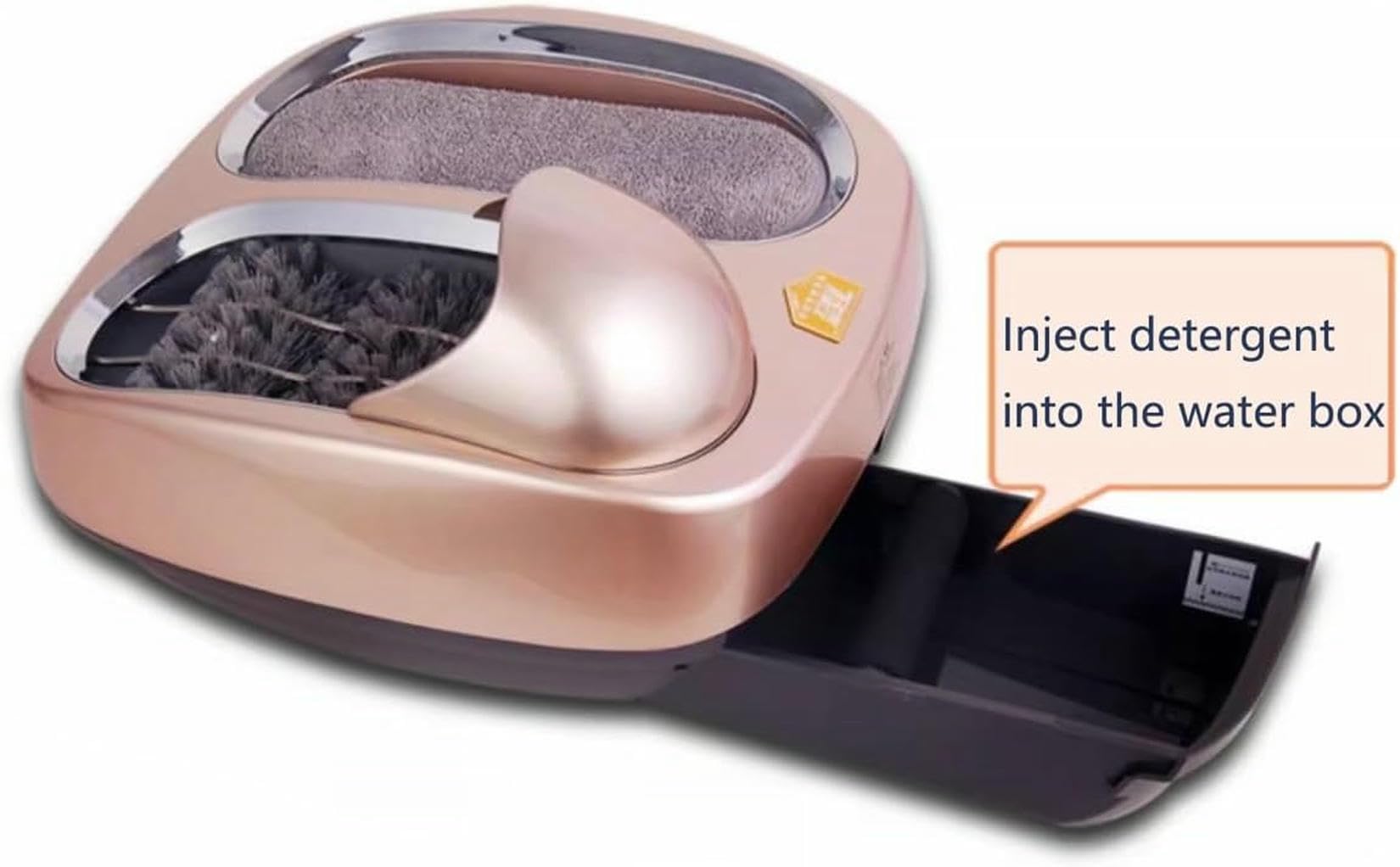 Weiße Smart Boots Schuhsohle Wasserbürstenmaschine, vollautomatische Schuhsohlenreinigungsmaschine, Haushaltsschuhe, Reinigungsausrüstung, intelligenter automatischer Induktionsstiefel, Gold
