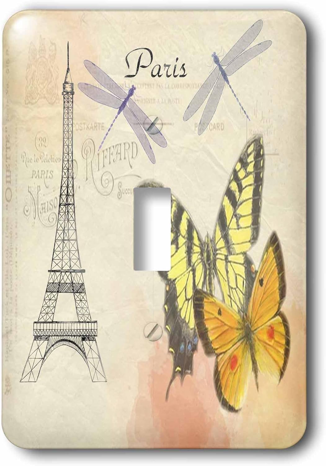 3dRose Image of Dragon Butterflies Vintage Style Paris double toggle switch