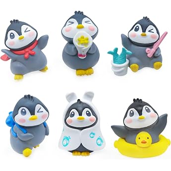 Penguin Cake Cupcake Toppers Pack of 6 Mini Figures