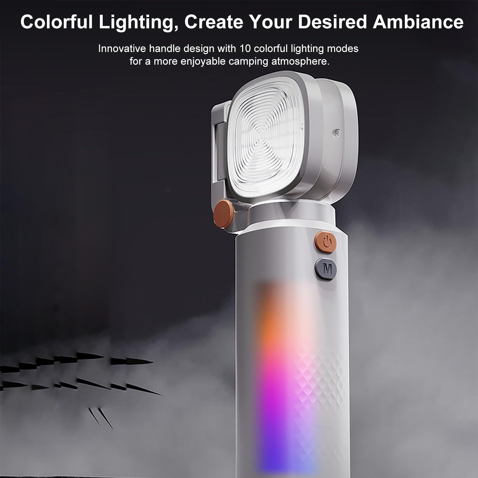 ViaGasaFamido Lampada da Campeggio, Luce Ricaricabile 10000 MAh Fino a | Lanterna da Esterno con Corpo in ABS, 2700K-6500K, CRI Oltre 90, IP54